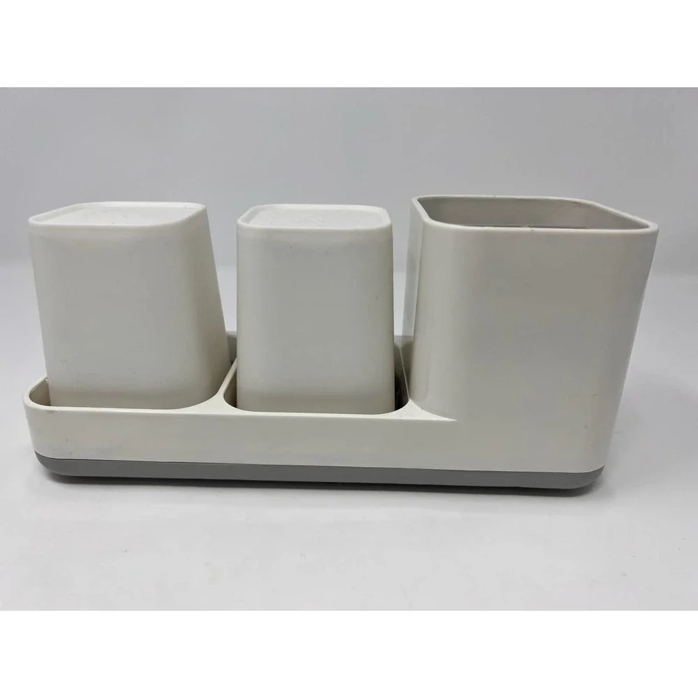 Bathroom Toothbrush & Toothpaste Holder with‎ Two Cups